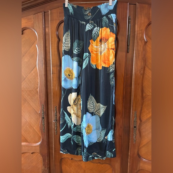 Anthropologie Saria Smocked Waist   Pant Wide-Leg by Mauve Size Small - Picture 3 of 9